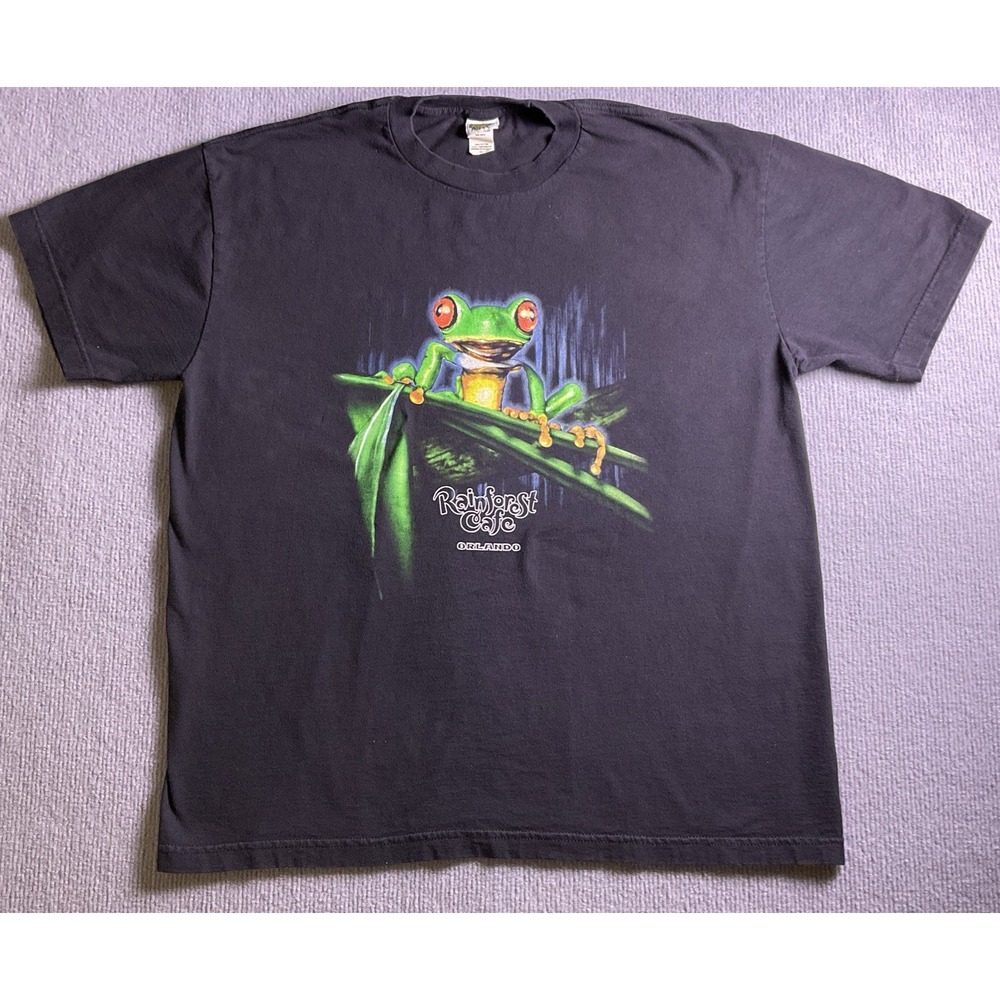 Vintage Green Frog Rainforest Cafe Orlando XL T-Shirt